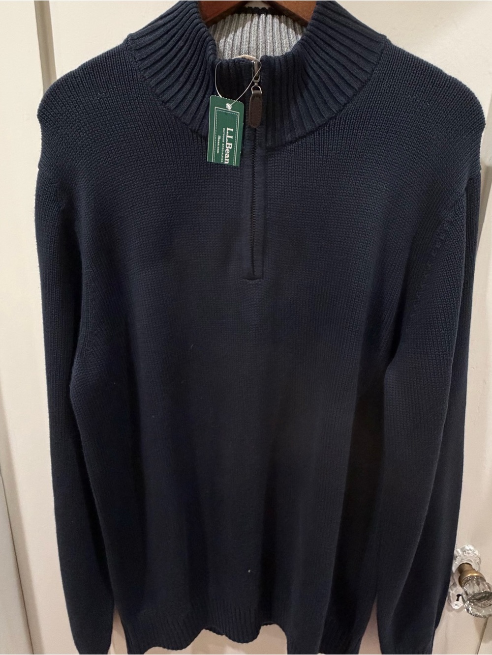 L.L. Bean Navy Zip-Neck Men's Sweater